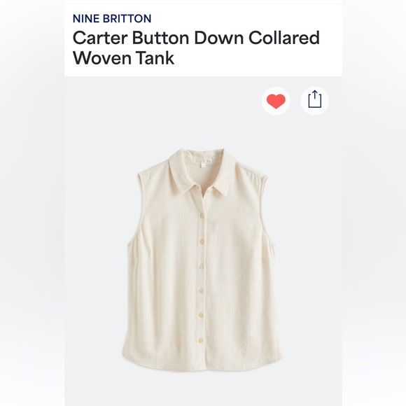 nine britton Tops Nwt Nine Britton Carter Button Down Collared